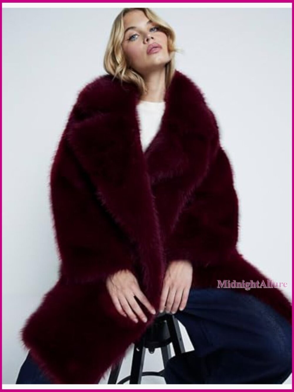 Long Faux Fur Coat Lapel Shaggy Winter Jacket Open Front Outerwear - Picture 2 of 7